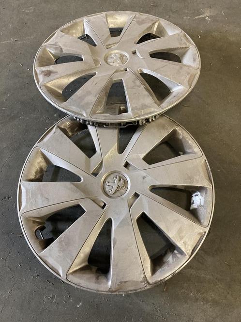 Wieldop set van 2 Peugeot 15 inch, Auto diversen, Wieldoppen, Gebruikt, Ophalen of Verzenden