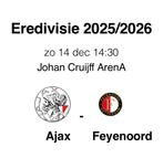 2x kaarten Ajax - Feyenoord vak 017, Tickets en Kaartjes, Losse kaart, Twee personen, December