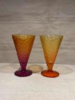 Bormioli Rocco 2 vintage glazen gelato wafel ijscoupes, Antiek en Kunst, Ophalen of Verzenden