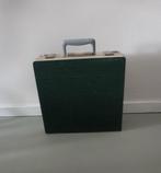 Platenkoffer koffer lp vinyl waaier groen retro vintage, Verzenden, Zo goed als nieuw, Overige formaten