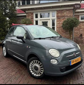 Leuke Fiat 500 Cabrio Automaat NAP! Grijs/rood beschikbaar voor biedingen