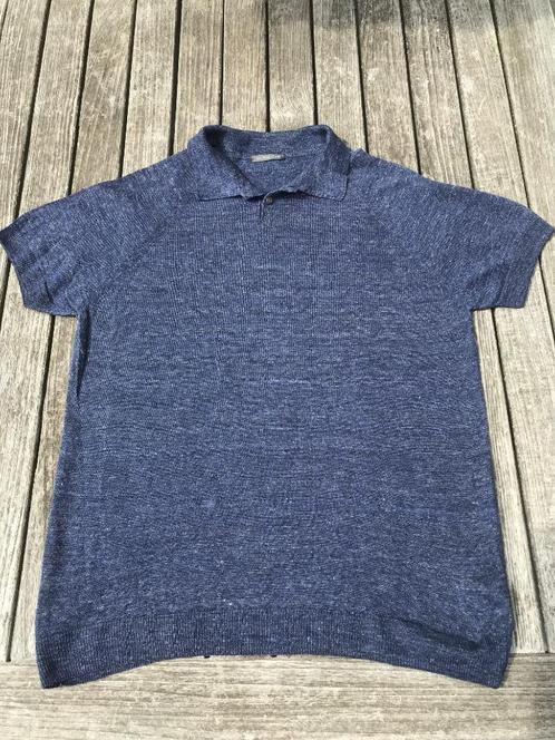 Linnen polo van SCAGLIONE, gemêleerd blauw, xxl, Kleding | Heren, Polo's, Zo goed als nieuw, Overige maten, Blauw, Verzenden