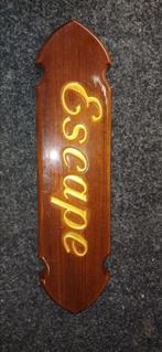 Teak naambord "escape", Ophalen of Verzenden, Zo goed als nieuw, Overige typen