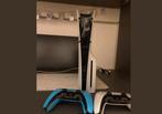 PS5 Slim Disc + 2 Controllers, Met 2 controllers, Ophalen of Verzenden, Zo goed als nieuw, 1 TB