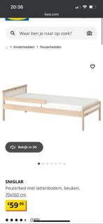 Ikea Sniglar peuterbed met matras, Huis en Inrichting, Slaapkamer | Bedden, Ophalen, Eenpersoons, Wit, Zo goed als nieuw