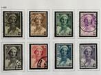 1935 OBP 411-418 Rouwzegels Koningin Astrid, gestempeld, Spoor van plakker, Met stempel, Koninklijk huis, Frankeerzegel