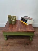 Leuke groene / teak bijzettafel, Huis en Inrichting, Ophalen, Minder dan 45 cm, Minder dan 55 cm, Gebruikt