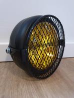 Koplamp geel zwart caferacer bobber scrambler + rooster, Ophalen of Verzenden