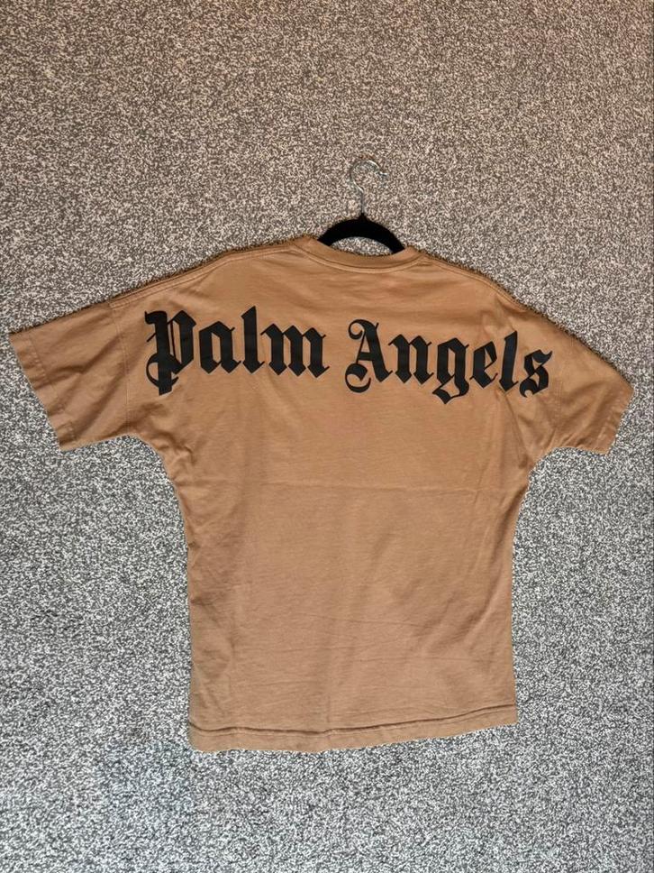 Palm Angels t-shirt, Kleding | Heren, T-shirts, Zo goed als nieuw, Maat 48/50 (M), Bruin, Ophalen of Verzenden