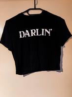 Leuk crop shirtje met tekst - Maat XS, Kleding | Dames, Ophalen, Zwart, Zo goed als nieuw, Korte mouw