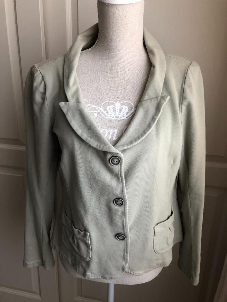 Jasje Colbert TRANSFER Maat L groen, Kleding | Dames, Jasjes, Kostuums en Pakken, Zo goed als nieuw, Jasje, Maat 42/44 (L), Groen