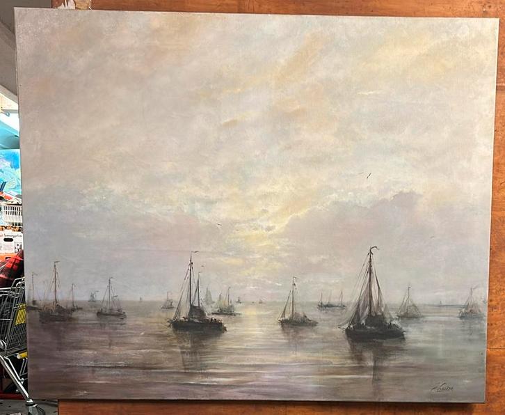 Zonsondergang in Scheveningen, Hendrik Willem Mesdag, Antiek en Kunst, Kunst | Schilderijen | Klassiek, Ophalen