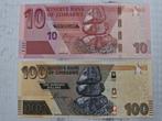 Zimbabwe Bankbiljetten - 10 & 100 Dollar, Ophalen of Verzenden, Zimbabwe