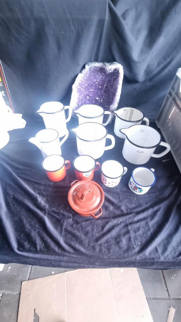 Vintage Emaille Keukenartikelen - Diverse Stijlen, Antiek en Kunst, Antiek | Emaille, Ophalen of Verzenden