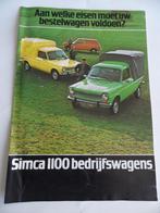Simca 1100 Pick Up 1976 oldtimerauto folder, Verzenden, Zo goed als nieuw, Auto's