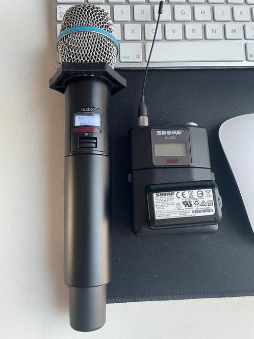 Shure ULXD 1&2 met sm58 & wl 185 condensator mic - originale, Muziek en Instrumenten, Microfoons, Zo goed als nieuw, Zangmicrofoon