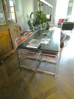 Bataille & Ibens eettafel met 6 stoelen, Ophalen, Gebruikt, Jaren 70 buisframe, 6 tot 8 stoelen