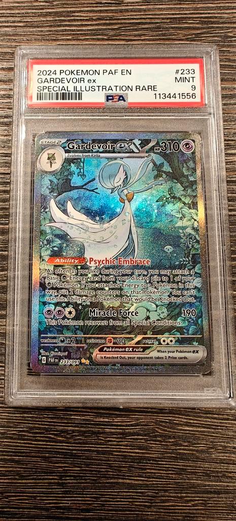 Gardevoir Shiny EX Alt Art PSA 9 - Paldean Fates, Hobby en Vrije tijd, Verzamelkaartspellen | Pokémon, Zo goed als nieuw, Losse kaart