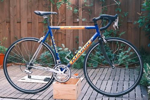 Marin handgemaakte Italiaanse racefiets (maat 57), Fietsen en Brommers, Fietsen | Racefietsen, Gebruikt, Overige merken, Meer dan 20 versnellingen