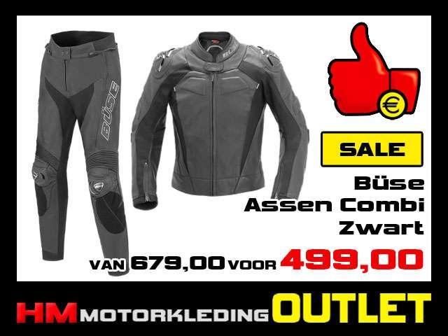 Leren motorpak Buse Assen Combi Zwart - LADY, Motoren, Kleding | Motorkleding, Combipak, Dames, Nieuw met kaartje, Ophalen