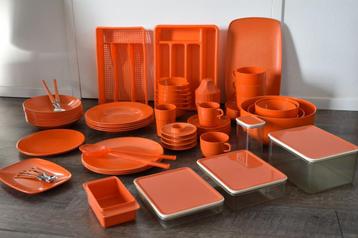 Mepal vintage retro oranje buiten servies 70 - 80' beschikbaar voor biedingen
