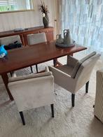 Mooie set van 2 eetkamerstoelen, Ophalen, Gebruikt, Bruin, Vier