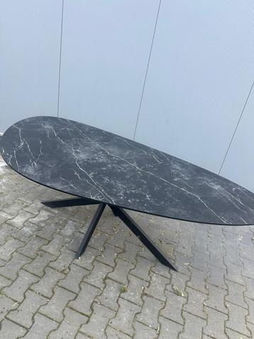 Nieuw eikenhout eettafel marmerlook bezorging mogelijk