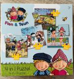 Fien & Teun 4 Seizoenen Puzzel - 4 in 1 z.g.a.n., Ophalen, Minder dan 10 stukjes, Zo goed als nieuw, 2 tot 4 jaar
