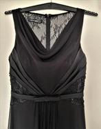 Zwarte galajurk maat 38, met kant, watervalhals, Maat 38/40 (M), Galajurk, Zwart, Lautinel