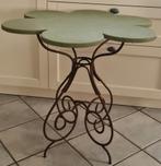 Brocante tafel met Frans onderstel, Ophalen, Gebruikt, 25 tot 50 cm, Rechthoekig
