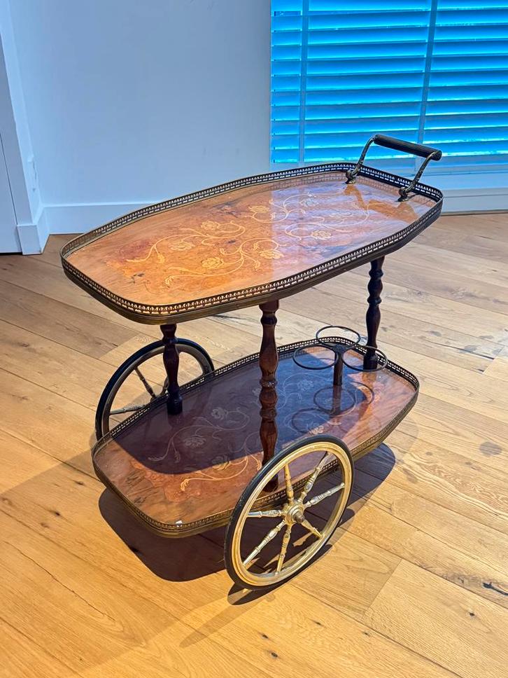 Serveerwagen Vintage 2x, Antiek en Kunst, Antiek | Meubels | Tafels, Ophalen