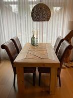 Echt Lederen Loom eetkamerstoelen, Huis en Inrichting, Stoelen, Ophalen, Riet of Rotan, Bruin, Modern /klassiek