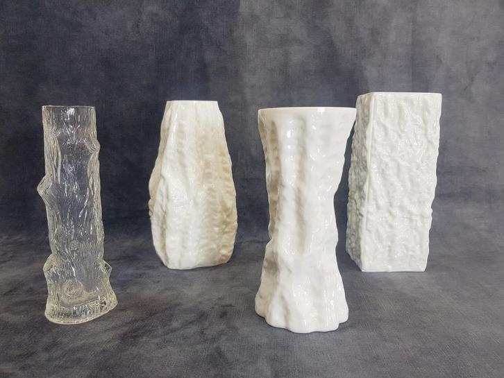 set 4 Vintage Ingrid Glashütte boomschors Glas Vaas Art ´70, Antiek en Kunst, Kunst | Overige Kunst, Ophalen of Verzenden