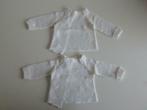 Set van twee witte gebreide vestjes, truitjes maat 44, Kinderen en Baby's, Babykleding | Prematuur, Ophalen of Verzenden, Zo goed als nieuw