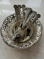 Antieke Gebaksvorkjes - 10 Stuks - Bloemmotief, Ophalen of Verzenden