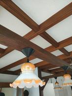 Vintage Hanglamp 3 stuks, Huis en Inrichting, Lampen | Hanglampen, Vintage, Ophalen of Verzenden, Zo goed als nieuw, Glas