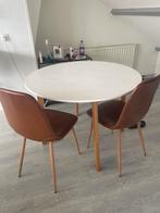 Ronde tafel met stoelen, Huis en Inrichting, Tafels | Eettafels, Ophalen, Gebruikt, Rond, 100 tot 150 cm