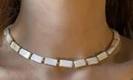 Mooie Ketting Choker halsketting Natuur Parelmoer met slotje, Sieraden, Tassen en Uiterlijk, Kettingen, Ophalen, Nieuw, Wit, Steen of Mineraal