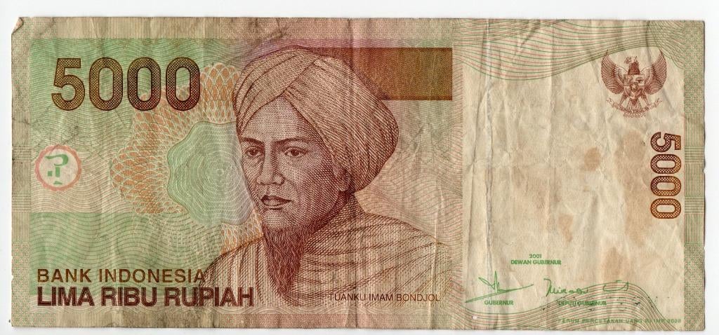 Indonesië 5000 rupiah 2001, Postzegels en Munten, Bankbiljetten | Azië, Verzenden, Zuidoost-Azië, Los biljet
