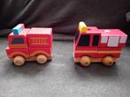 Houten Brandweerauto's - puzzel & speelgoed, Kinderen en Baby's, Speelgoed | Houten speelgoed, Ophalen of Verzenden, Gebruikt