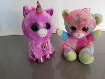 2 Nieuwe knuffels beer en TY Beanie Boo Cooper luiaard 24 beschikbaar voor biedingen