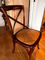 4 Houten Stoelen met Webbing Zitting, Ophalen, Gebruikt, Bruin, Vier