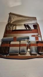 Vintage jaren 40- leren scheerset antieke scheerset nieuw, Ophalen of Verzenden, Nieuw, Bruin, Heer