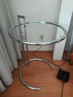 Glazen bijzettafel, Huis en Inrichting, Tafels | Sidetables, Ophalen of Verzenden, Zo goed als nieuw, 25 tot 50 cm, Rond