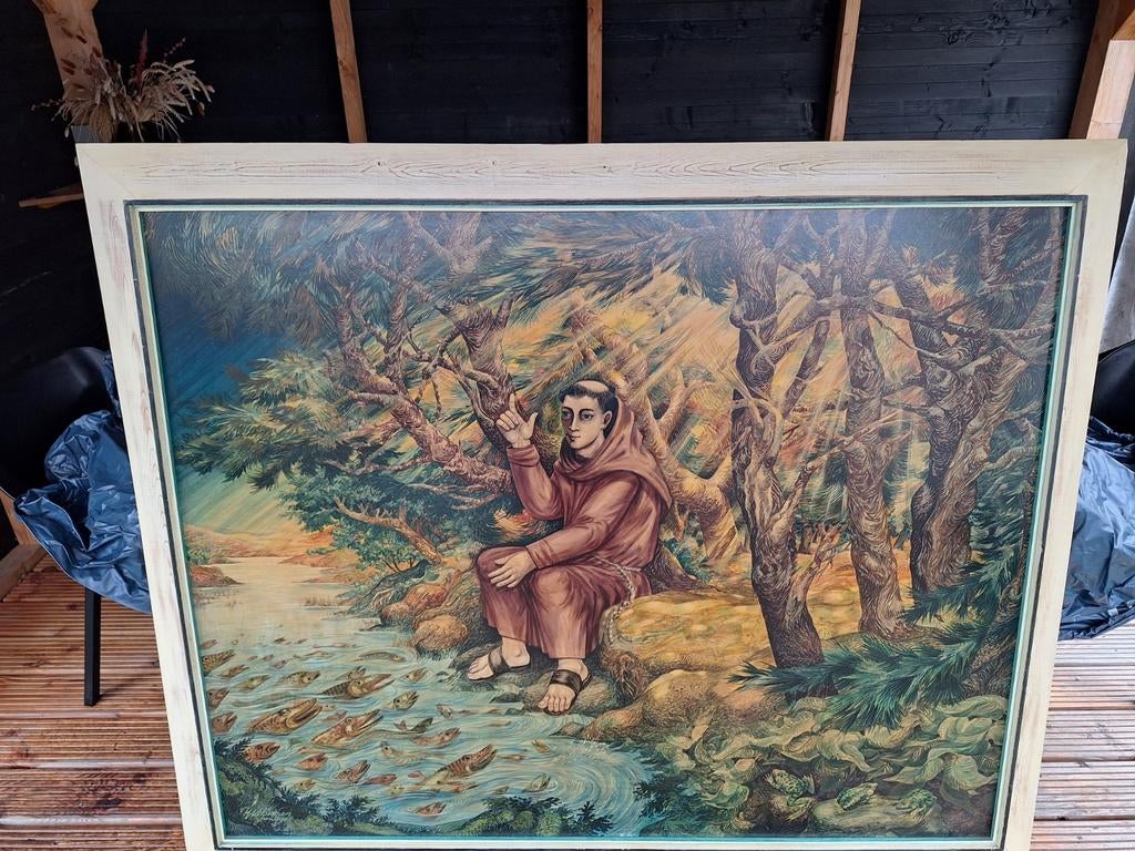 Schilderij kunst groot 1,74 m bij 1,42 m, Antiek en Kunst, Kunst | Schilderijen | Klassiek, Ophalen of Verzenden