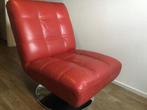 Rode kunstleren draaifauteuil, Kunststof, Gebruikt, Minder dan 75 cm, Ophalen of Verzenden
