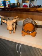 Houten Hert Beeldje & Decoratieve Wijnton, Ophalen, Gebruikt