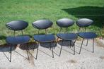 Set van 4 originele skai stoelen van Rudolf Wolf, Huis en Inrichting, Ophalen, Gebruikt, Zwart, Vintage