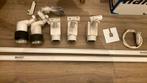 2,5m Luminance microrail met 4 spots en 1 tafellampconnector, Ophalen, Halogeen, Gebruikt, Metaal of Aluminium