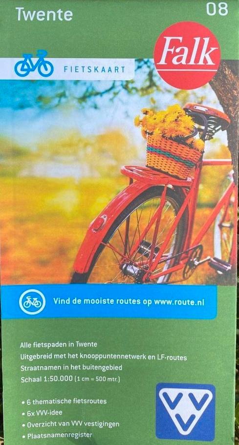 Fietsknooppunten kaart 08 - Twente - Falk, Boeken, Atlassen en Landkaarten, Nieuw, Landkaart, Nederland, 2000 tot heden, Ophalen of Verzenden